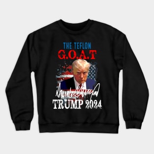 Vintage Donald Trump The Teflon Goat Trump 2024 American flag Crewneck Sweatshirt